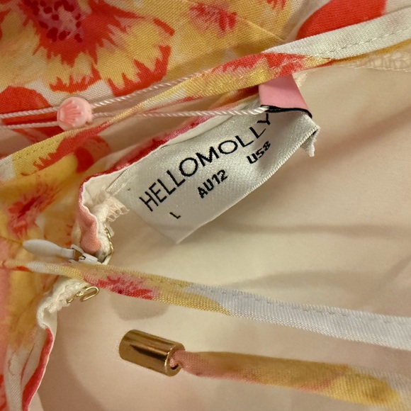 NWT Hello Molly Springtime Flings Halter Mini Dress in Pink and Yellow - Size L - Picture 5 of 6